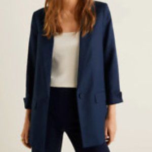 Mango Linen Blazer MNG Suit Size M